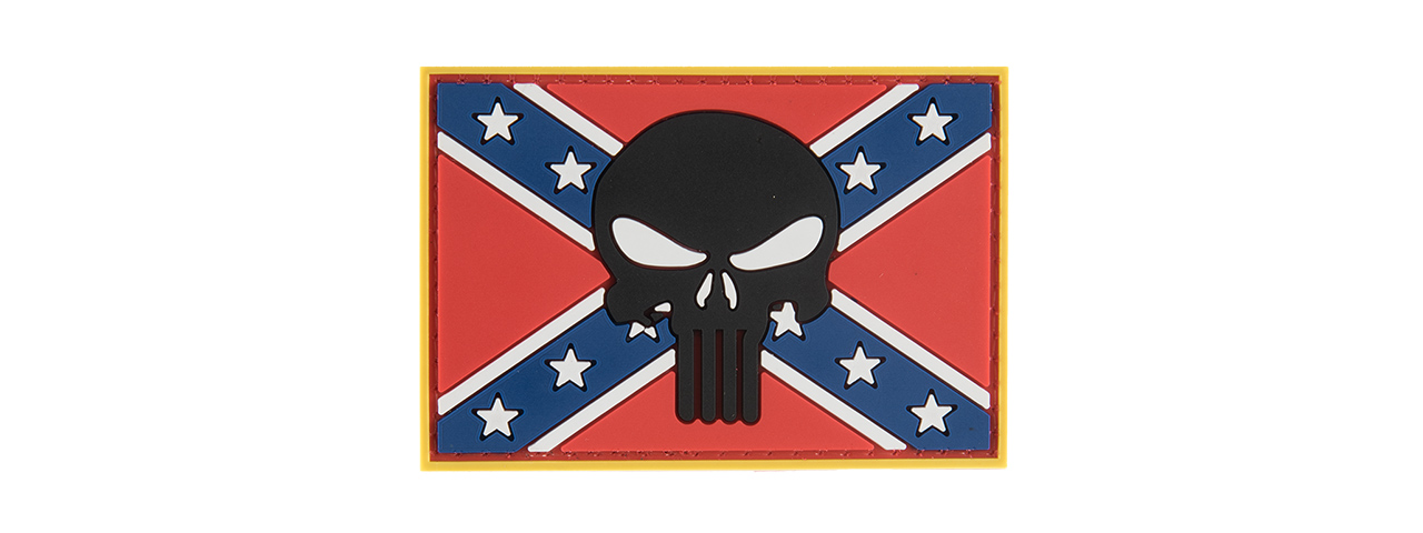 G-FORCE CONFEDERATE "REBEL" BATTLE FLAG AND SKULL PVC MORALE PATCH - Click Image to Close