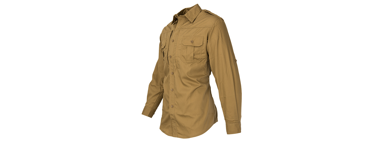 PROPPER RIPSTOP REINFORCED TACTICAL LONG-SLEEVE SHIRT - X-LARGE (COYOTE BROWN) - Click Image to Close
