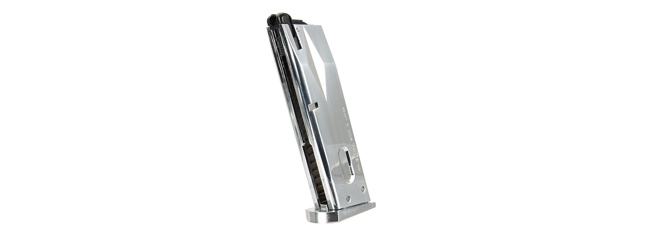 TOKYO MARUI 26RD MAGAZINE FOR TM M92F GBB AIRSOFT PISTOL (CHROME) - Click Image to Close