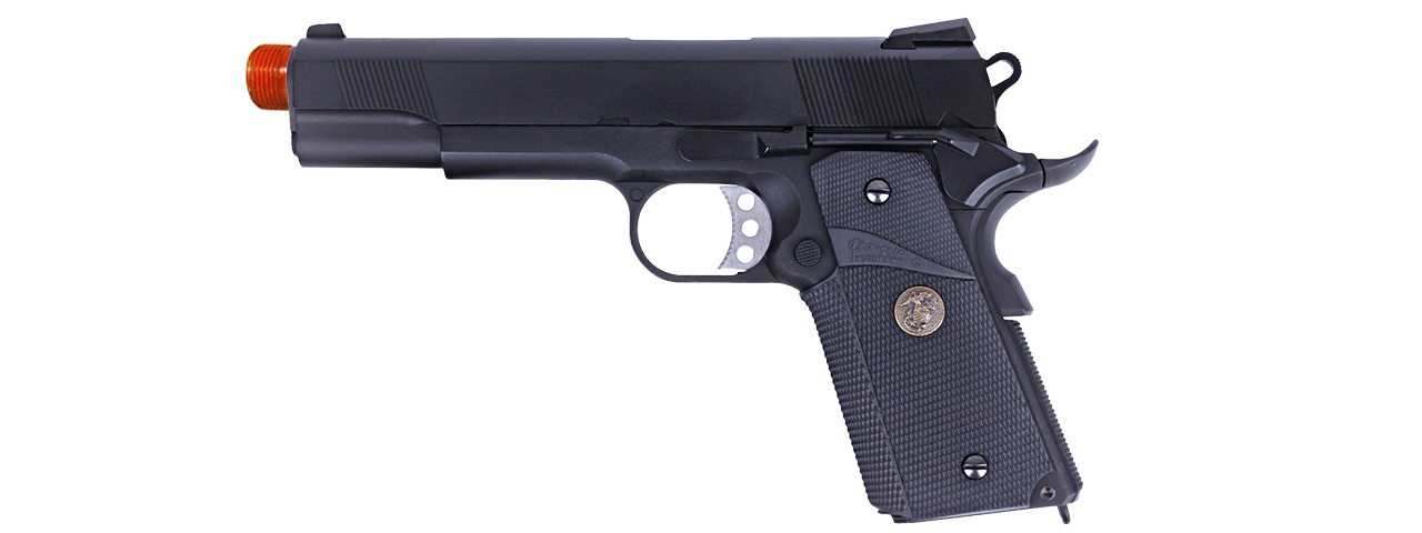 WE Tech M1911 MEU Tanio Koba Airsoft Gas Blowback Pistol (BLACK) - Click Image to Close