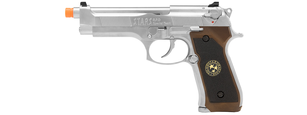 WE Biohazard M92 Gas Blowback Airsoft Pistol (SILVER) - Click Image to Close