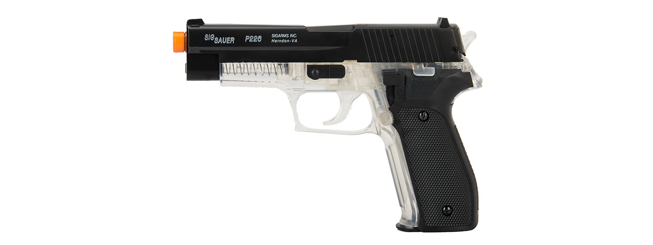 Sig Sauer P226 Spring Airsoft Pistol (BLACK / CLEAR) - Click Image to Close