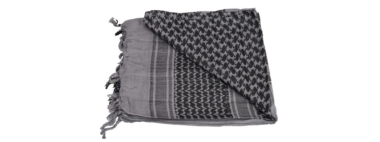 Lancer Tactical Multi-Purpose Shemagh Face Head Wrap (GRAY / BLACK) - Click Image to Close