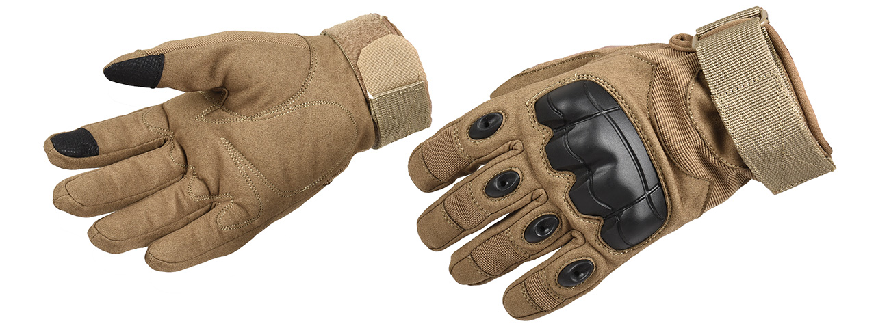 Lancer Tactical Airsoft Hard Knuckle Gloves [Medium] (TAN) - Click Image to Close