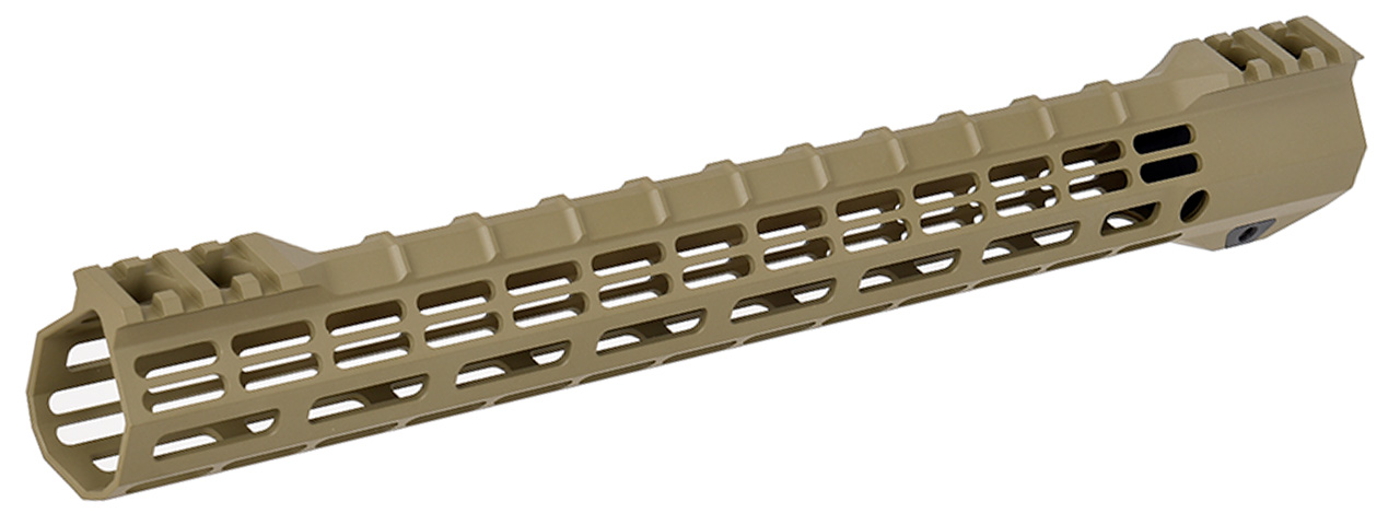 15" M-LOK Ultralight Rail System for M4 / M16 Airsoft AEG Rifles (MATTE TAN) - Click Image to Close