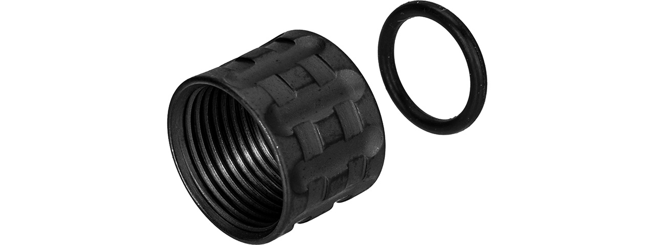 Atlas Custom Works Knurled Thread Protector [14mm CCW] (BLACK) - Click Image to Close