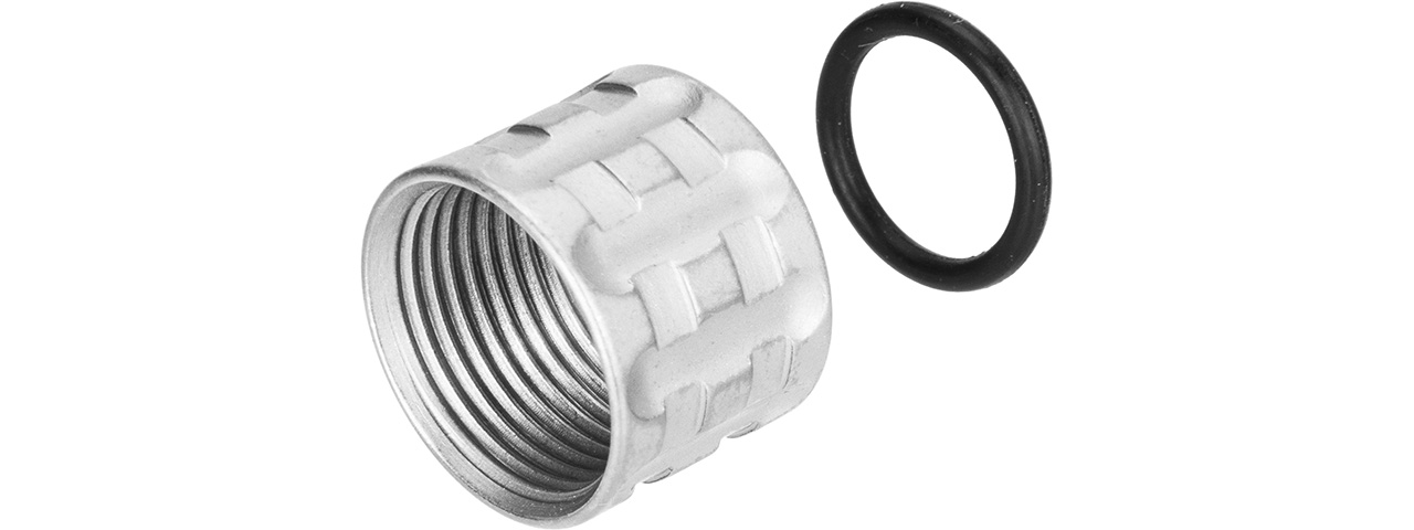 Atlas Custom Works Knurled Thread Protector [14mm CCW] (SILVER) - Click Image to Close