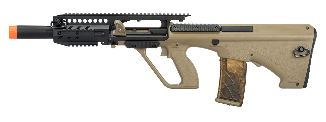 Army Armament AUG A3 Polymer Carbine Length Airsoft AEG Rifle (TAN) - Click Image to Close