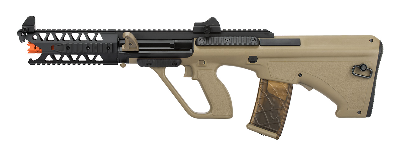 Army Armament AUG 7" Raptor AEG Airsoft Rifle (TAN) - Click Image to Close