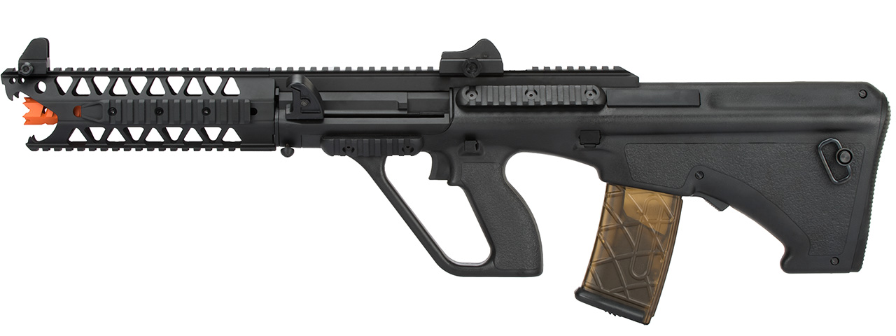 Army Armament AUG 9" Raptor Polymer AEG Airsoft Rifle (BLACK) - Click Image to Close