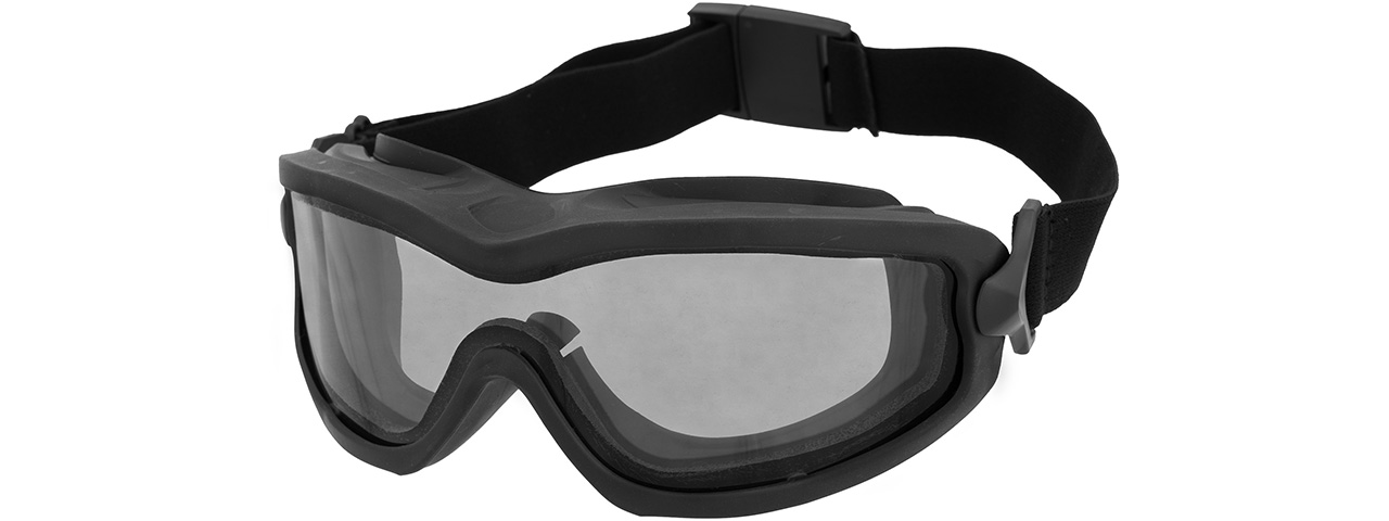 Lancer Tactical Double Layer Airsoft Goggles [Smoke Lens] (BLACK) - Click Image to Close