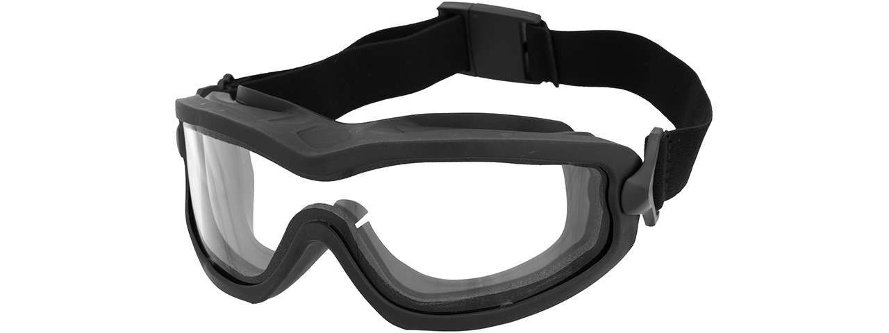 Lancer Tactical Double Layer Airsoft Goggles [Clear Lens] (BLACK) - Click Image to Close
