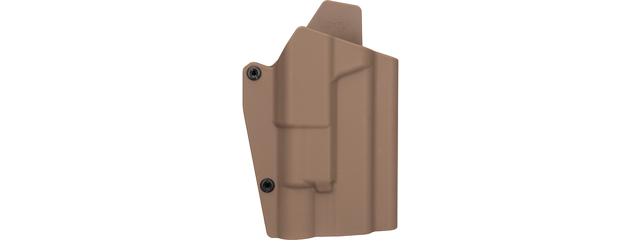Lancer Tactical Light Bearing Hard Shell Holster for Glock 17 [Large] (TAN) - Click Image to Close