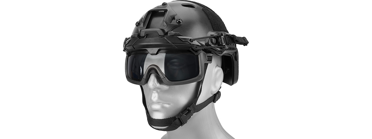 Lancer Tactical Helmet Safety Goggles [Smoke Lens] (BLACK) - Click Image to Close