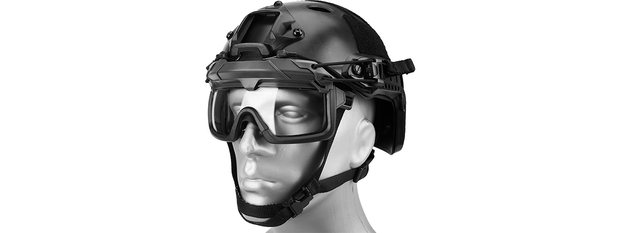 Lancer Tactical Helmet Safety Goggles [Clear Lens] (BLACK) - Click Image to Close