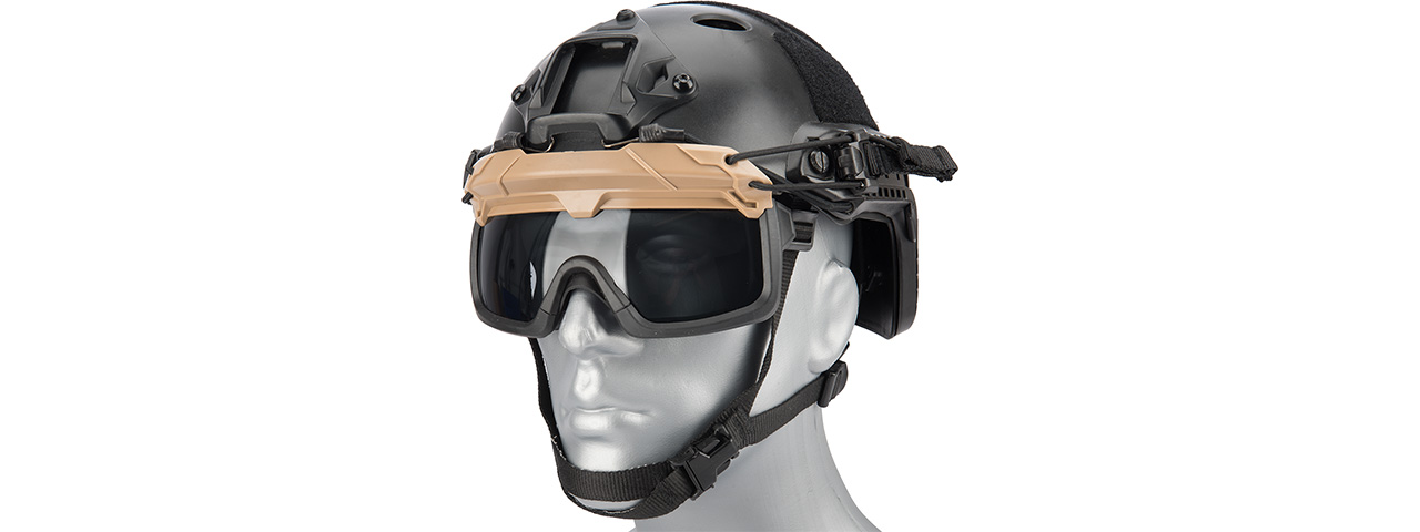 Lancer Tactical Helmet Safety Goggles [Smoke Lens] (TAN) - Click Image to Close