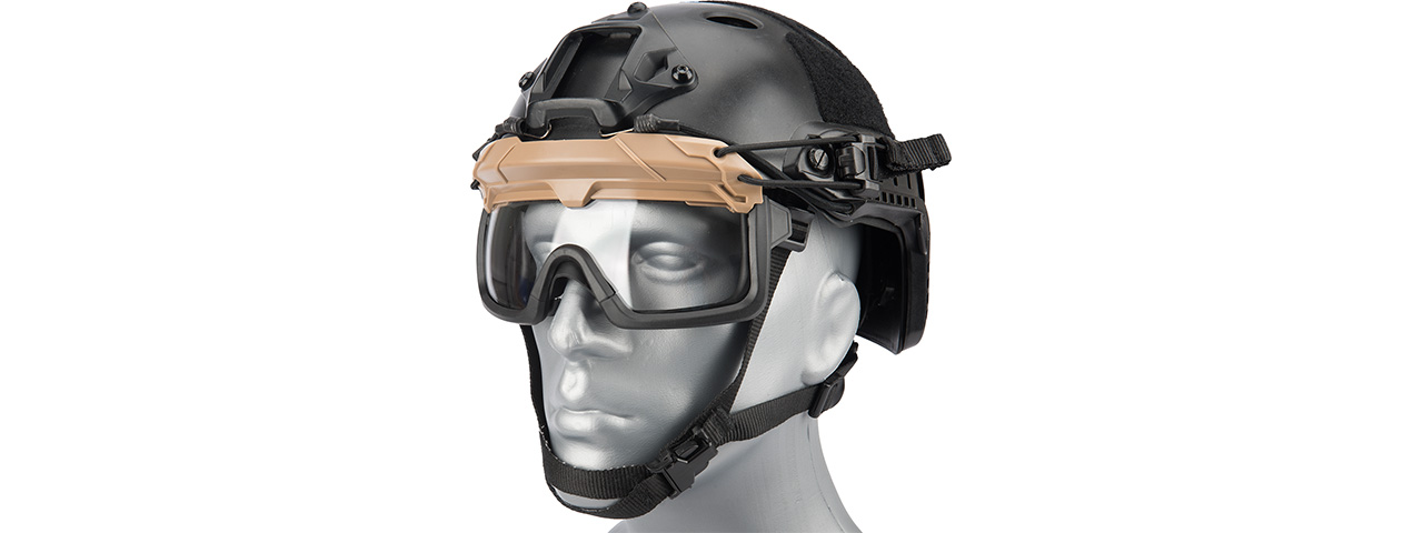 Lancer Tactical Helmet Safety Goggles [Clear Lens] (TAN) - Click Image to Close