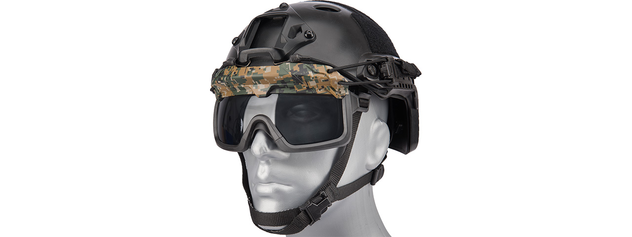 Lancer Tactical Helmet Safety Goggles [Smoke Lens] (DIGITAL WOODLAND) - Click Image to Close