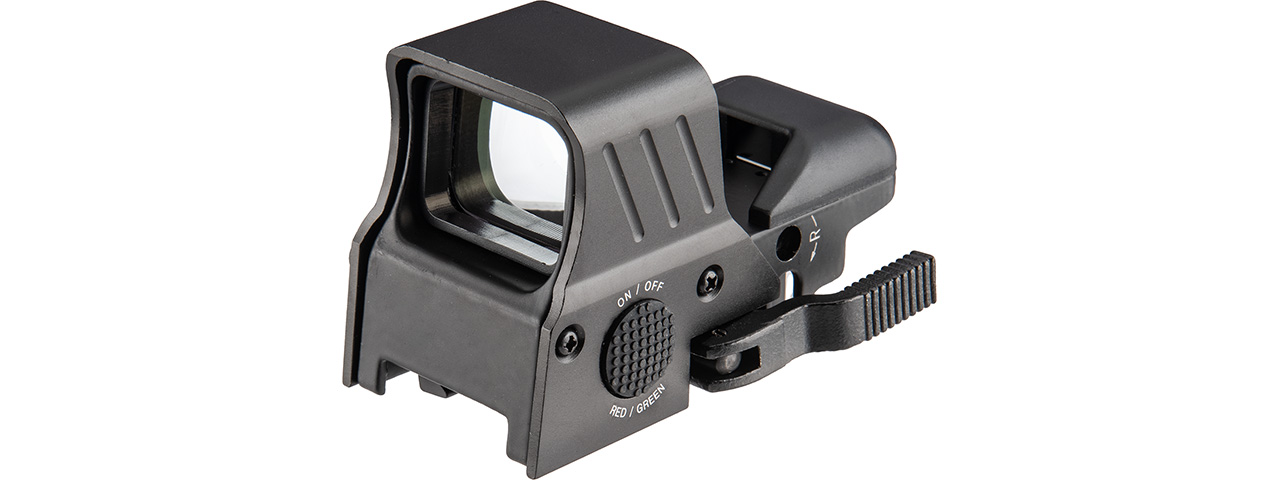 Lancer Tactical 4-Reticle Red/Green Dot Reflex Sight w/ QD Mount (BLACK) - Click Image to Close