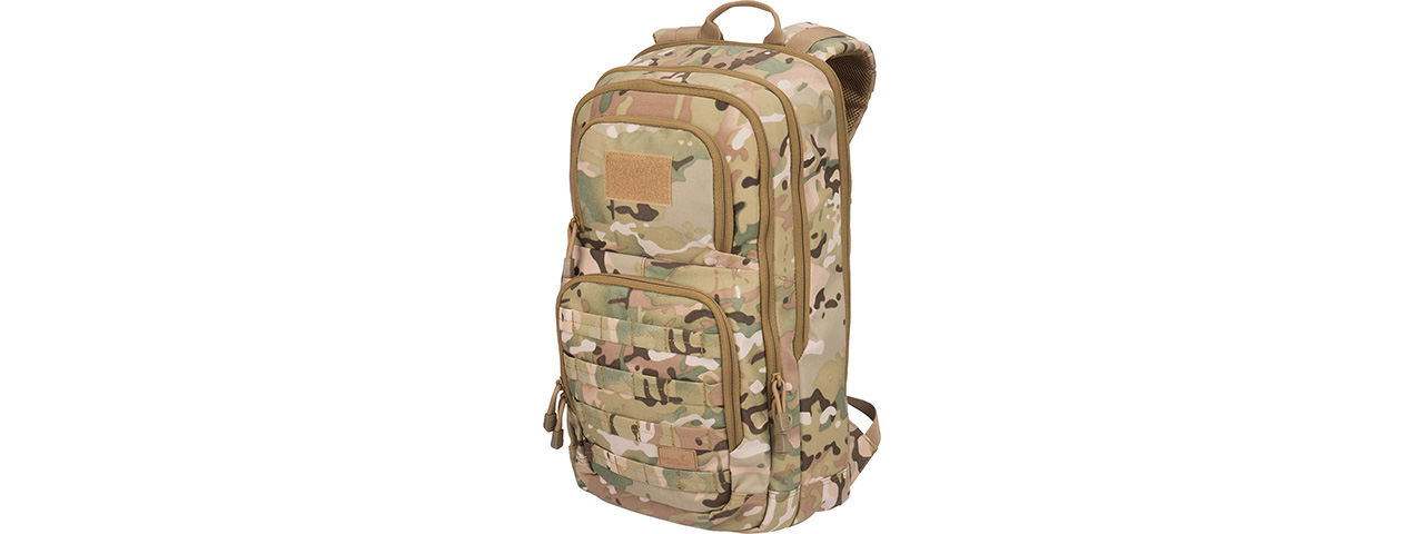 Lancer Tactical 1000D EDC Commuter MOLLE Backpack w/ Concealed Holder (CAMO) - Click Image to Close