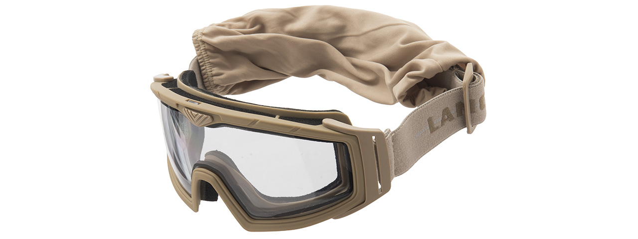 Lancer Tactical Rage Protective Tan Airsoft Goggles (CLEAR LENS) - Click Image to Close