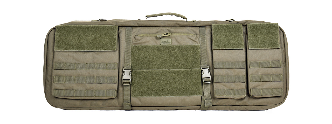 Lancer Tactical 1000D Nylon 3-Way Carry 35" Double Rifle Gun Bag (GREEN) - Click Image to Close