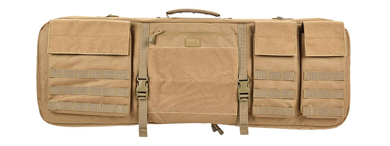 Lancer Tactical 1000D Nylon 3-Way Carry 35" Double Rifle Gun Bag (KHAKI) - Click Image to Close