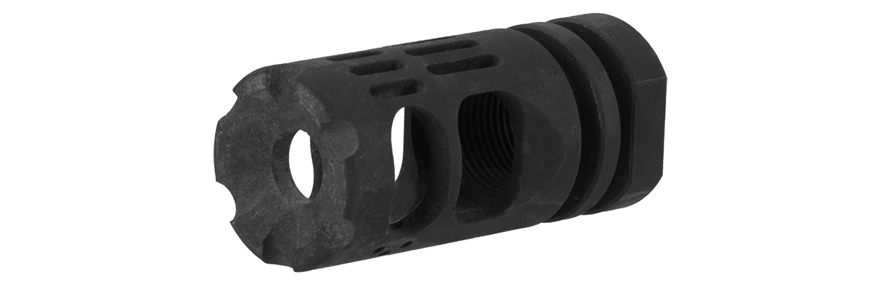 Lancer Tactical Tactical Hybrid Airsoft Muzzle Brake Compensator (BLACK) - Click Image to Close