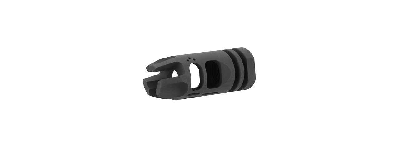 Lancer Tactical Hybrid Airsoft Flash Hider Muzzle Brake Compensator [14mm CCW] - Click Image to Close
