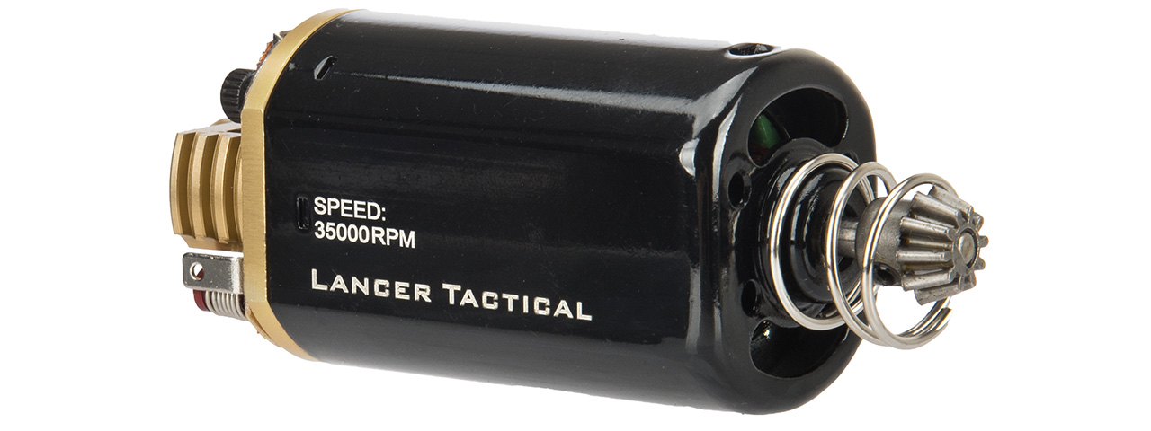 Lancer Tactical Short Type Super High Torque AEG Motor Version 3 [35,000 RPM] (BLACK/GOLD) - Click Image to Close