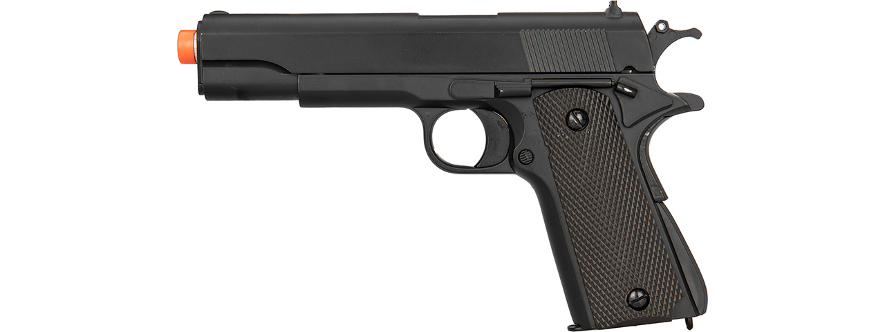 Double Bell M1911A1 Metal Body Airsoft Spring Pistol (Black) - Click Image to Close