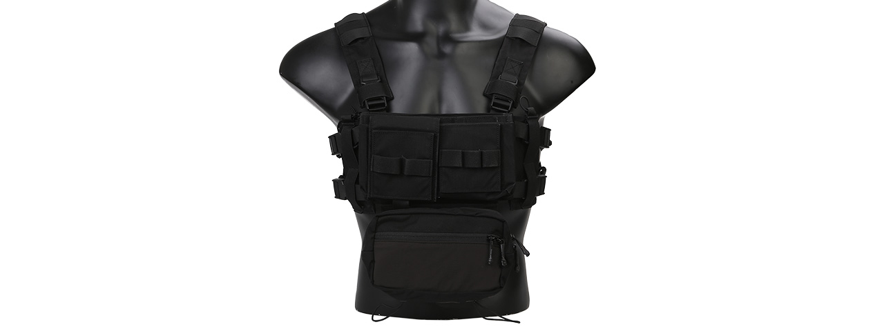 Emerson Gear Low Profile Modular Chest Rig System- BLACK - Click Image to Close