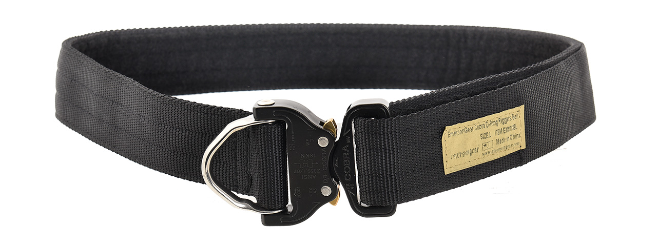 Emerson Gear Cobra 1.75" Tactical D-Ring Rigger Belt [Large] (BLACK) - Click Image to Close