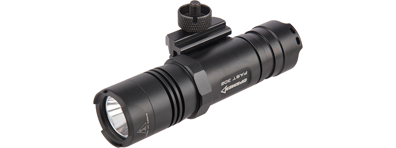 Opsmen FAST 302R WeaponLight 400-Lumen Flashlight for Picatinny Rail (BLACK) - Click Image to Close