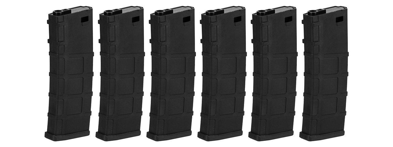 Lonex 30rd Low Capacity M4 AEG Polymer Airsoft Magazine [Pack of 6] (BLACK) - Click Image to Close