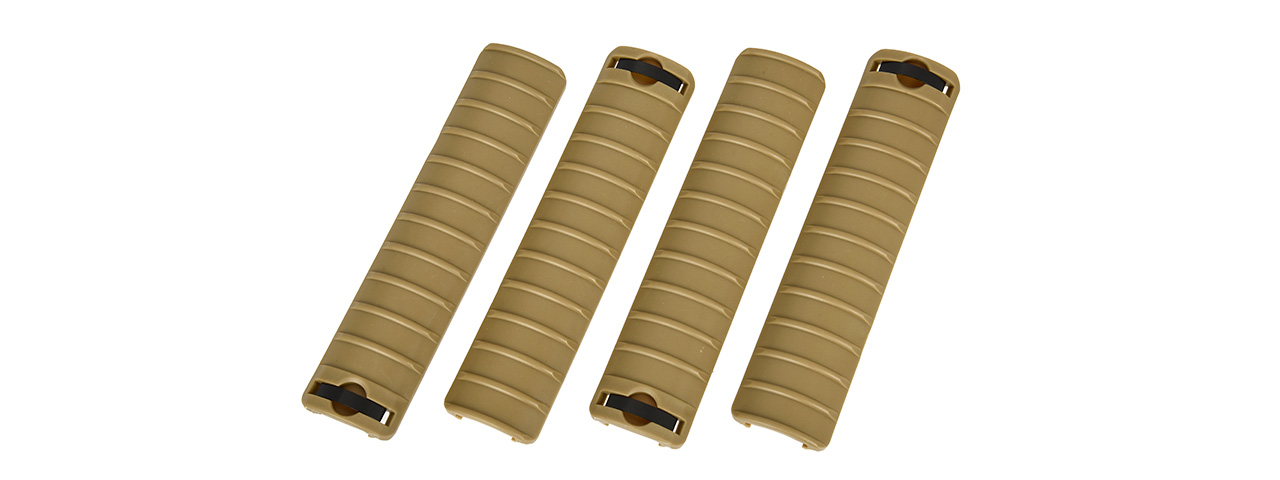 Golden Eagle 4X Picatinny / Weaver 20mm Airsoft Rail Covers (TAN) - Click Image to Close