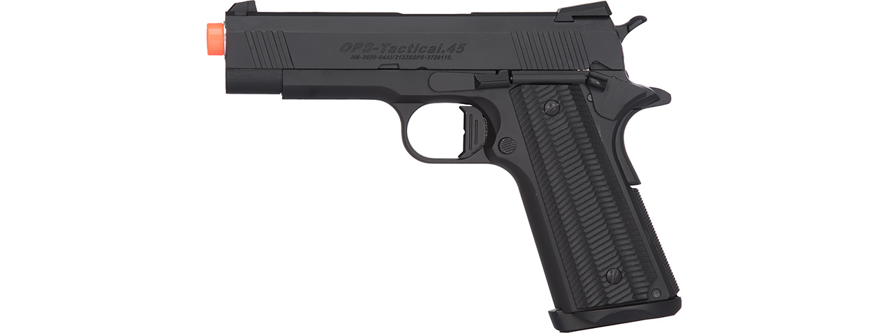 Golden Eagle 3329 OPS-Tactical 1911 Hi-Capa Gas Blowback Airsoft Pistol (BLACK) - Click Image to Close