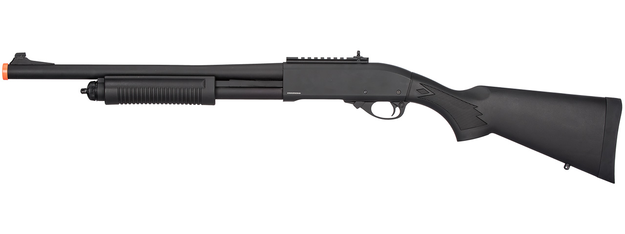Golden Eagle M870 3/6-Shot Pump Action Gas Airsoft Shotgun (BLACK) - Click Image to Close