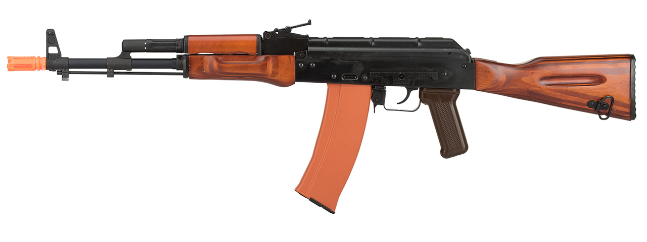 GHK GK74 AK47 Full Metal GBB Airsoft Rifle w/ Real Wood Furniture (BLACK) - Click Image to Close