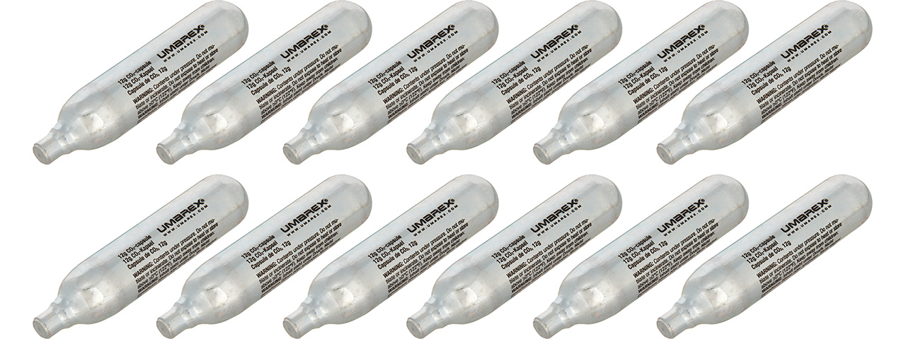 Umarex 12g CO2 Cartridges for Airsoft / Air Guns [12 Pack] - Click Image to Close