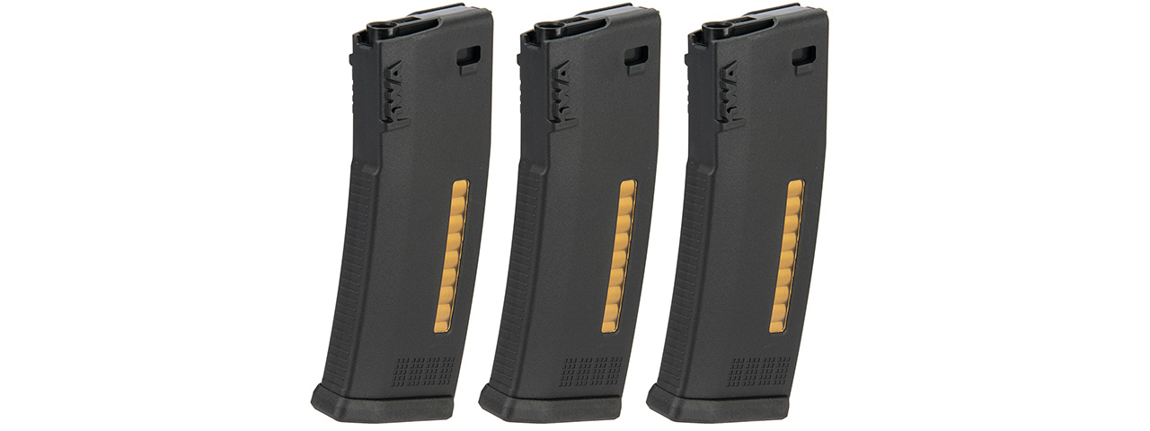 KWA 30/120rd MS120C Mid Capacity Airsoft Rifle Magazine [3 Pack] (BLACK) - Click Image to Close