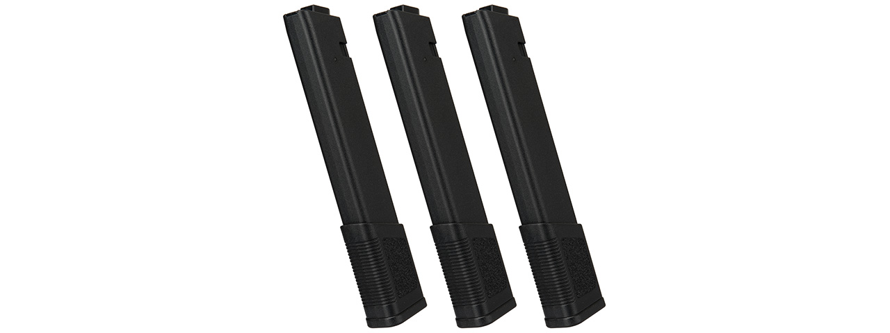 KWA 120rd TK.45 Mid Capacity Airsoft AEG Magazine [3-Pack] (BLACK) - Click Image to Close