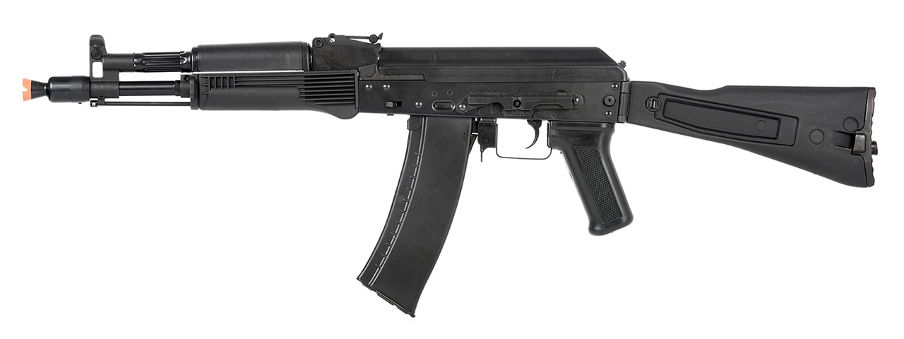 LCT Airsoft AK104 Steel AEG Airsoft Rifle w/ Folding Stock (Black) - Click Image to Close