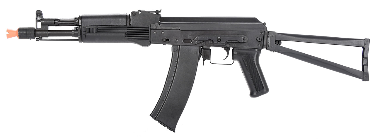 LCT Airsoft AK105 Steel AEG Airsoft Rifle w/ Folding Stock (Black) - Click Image to Close