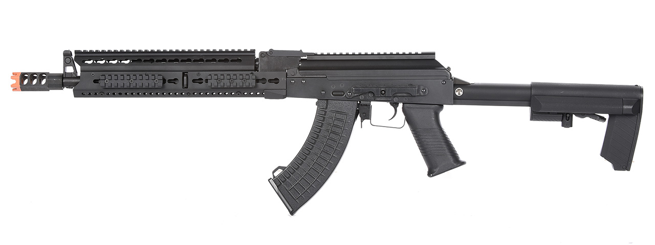 LCT Steel 13.5" KeyMod AK AEG Airsoft Rifle (Black) - Click Image to Close
