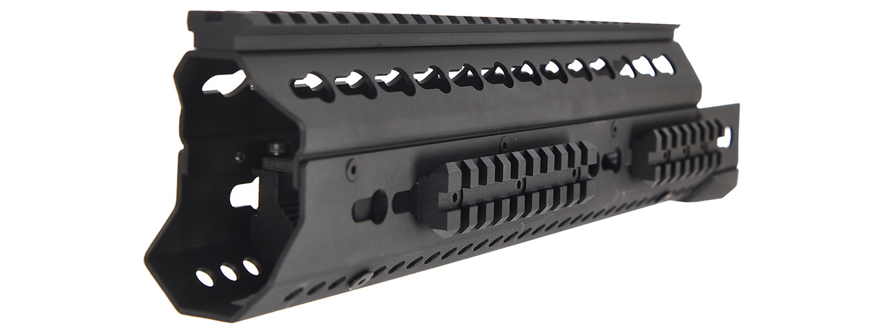 LCT Airsoft 13.5 Inch AK KeyMod Handguard Rail (Black) - Click Image to Close