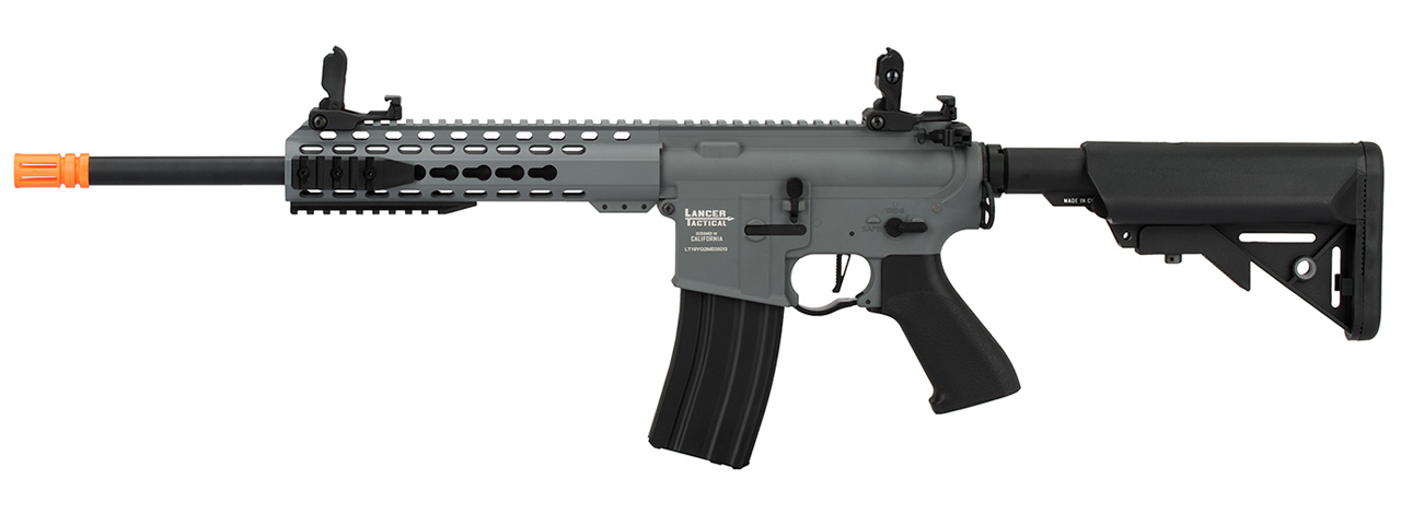 Lancer Tactical Low FPS Proline 10" Keymod M4 Carbine Airsoft AEG Rifle (Color: Gray) - Click Image to Close