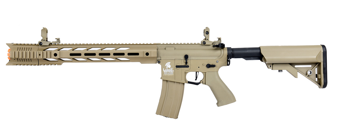 Lancer Tactical Hybrid Gen 2 SPR Interceptor Airsoft AEG Rifle (Color: Tan) - Click Image to Close