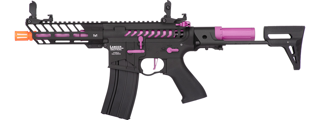 Lancer Tactical ProLine NEEDLETAIL PDW Skeleton AEG [LOW FPS] (BLACK/PURPLE) - Click Image to Close