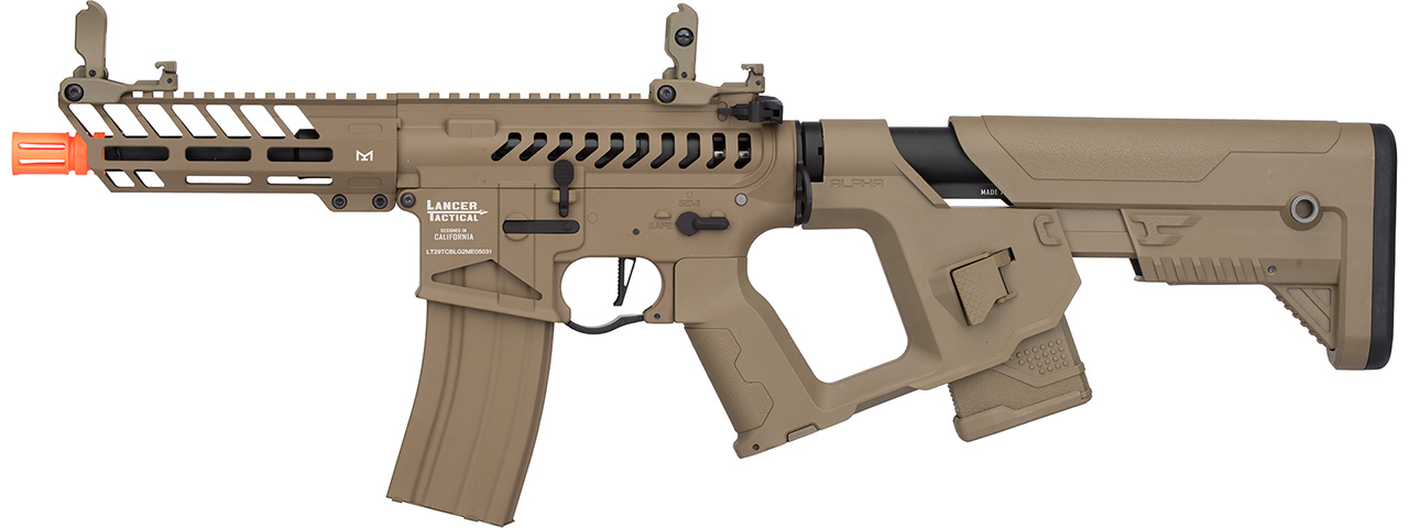 Lancer Tactical Low FPS ProLine Enforcer Needletail Skeleton Airsoft AEG Rifle (Color: Tan) - Click Image to Close